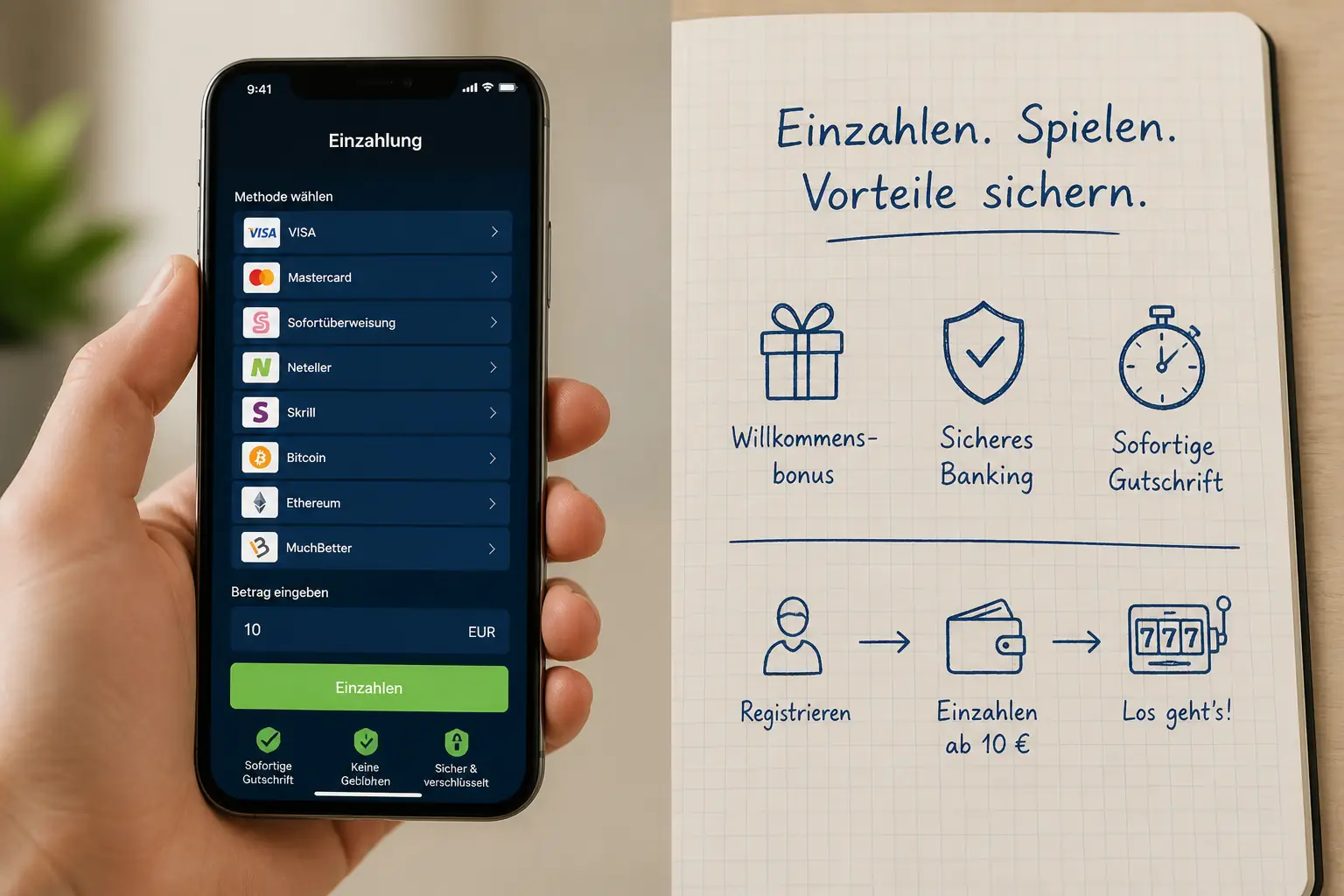 Wazamba Einzahlung: Methoden, Limits & Boni visual guide for Wazamba