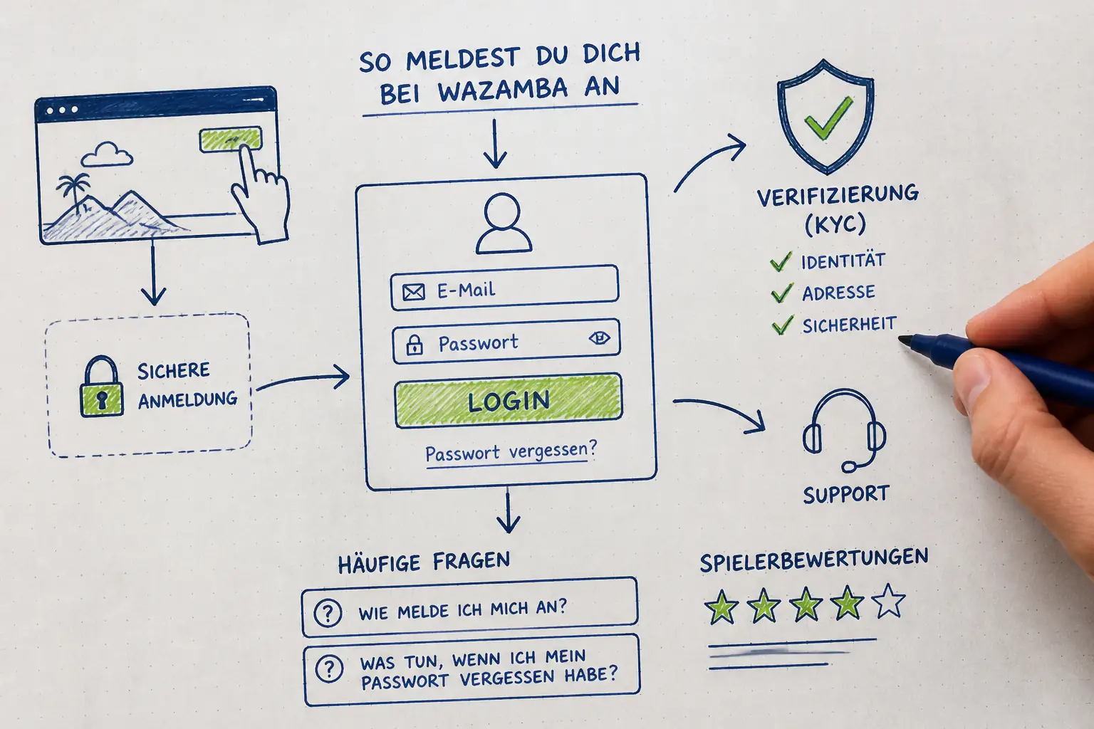 Wazamba Login: Anmeldung & Verifizierung visual guide for Wazamba