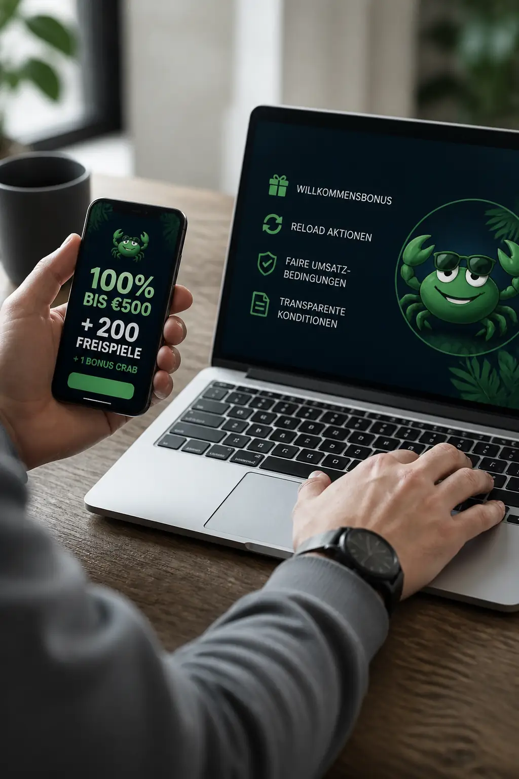 Wazamba Bonus: 100% bis €500 + 200 Freispiele visual guide for Wazamba